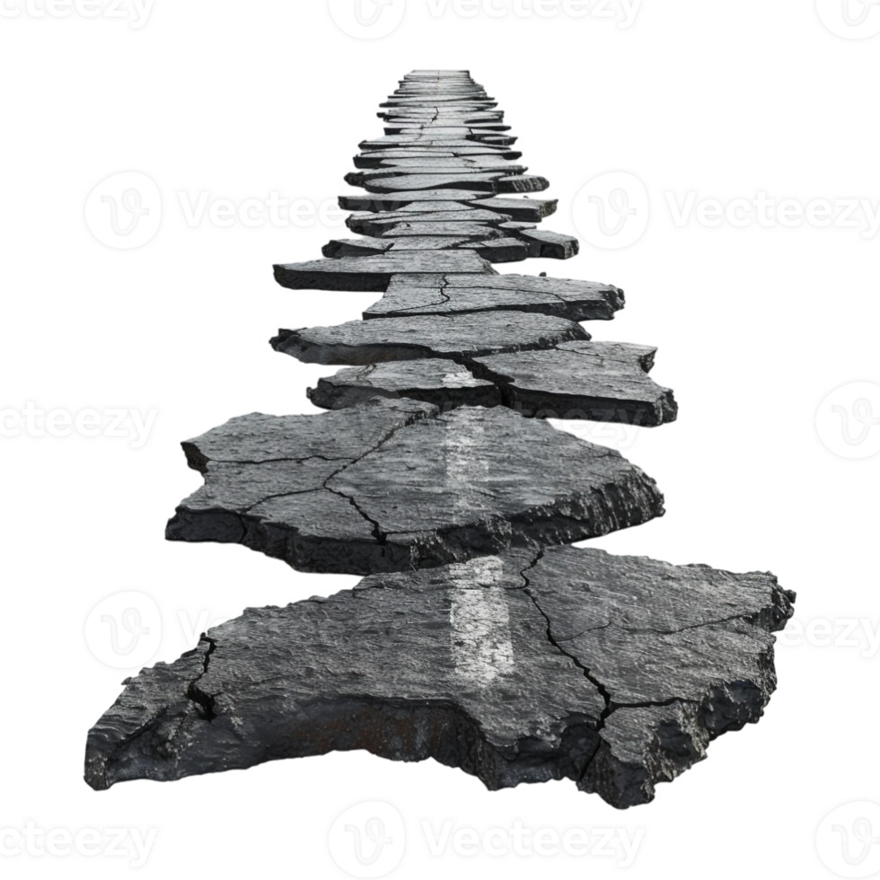 Asphalt Road on Transparent Background png