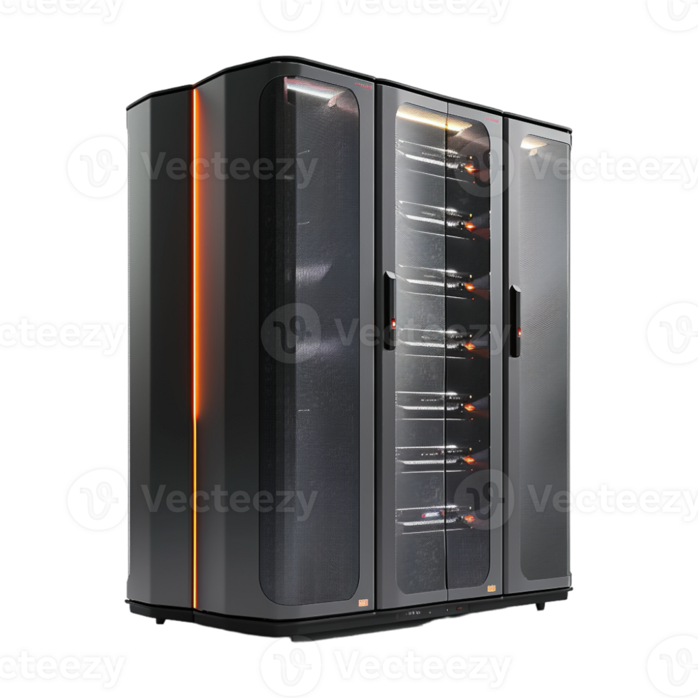 Server Rack in Data Center on Transparent Background png