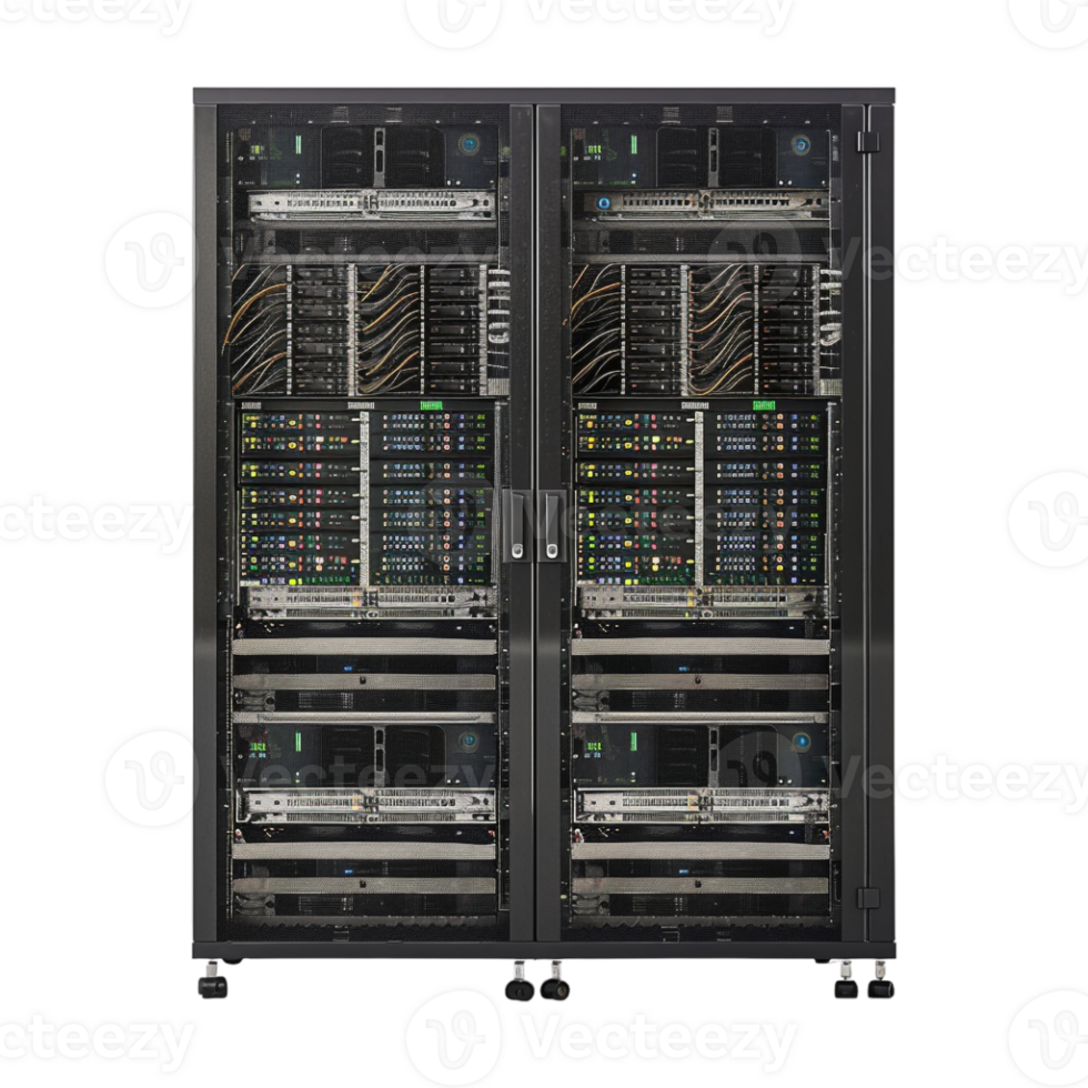 Server Rack in Data Center on Transparent Background png