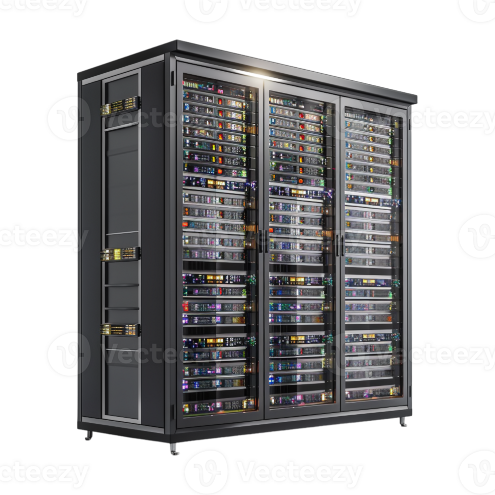 Server Rack in Data Center on Transparent Background png