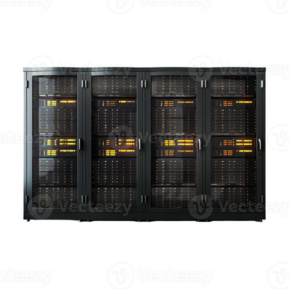 Server Rack in Data Center on Transparent Background png