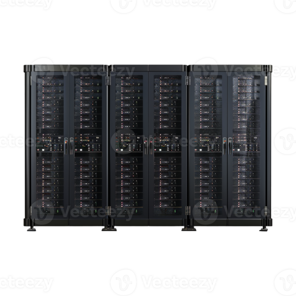 Server Rack in Data Center on Transparent Background png