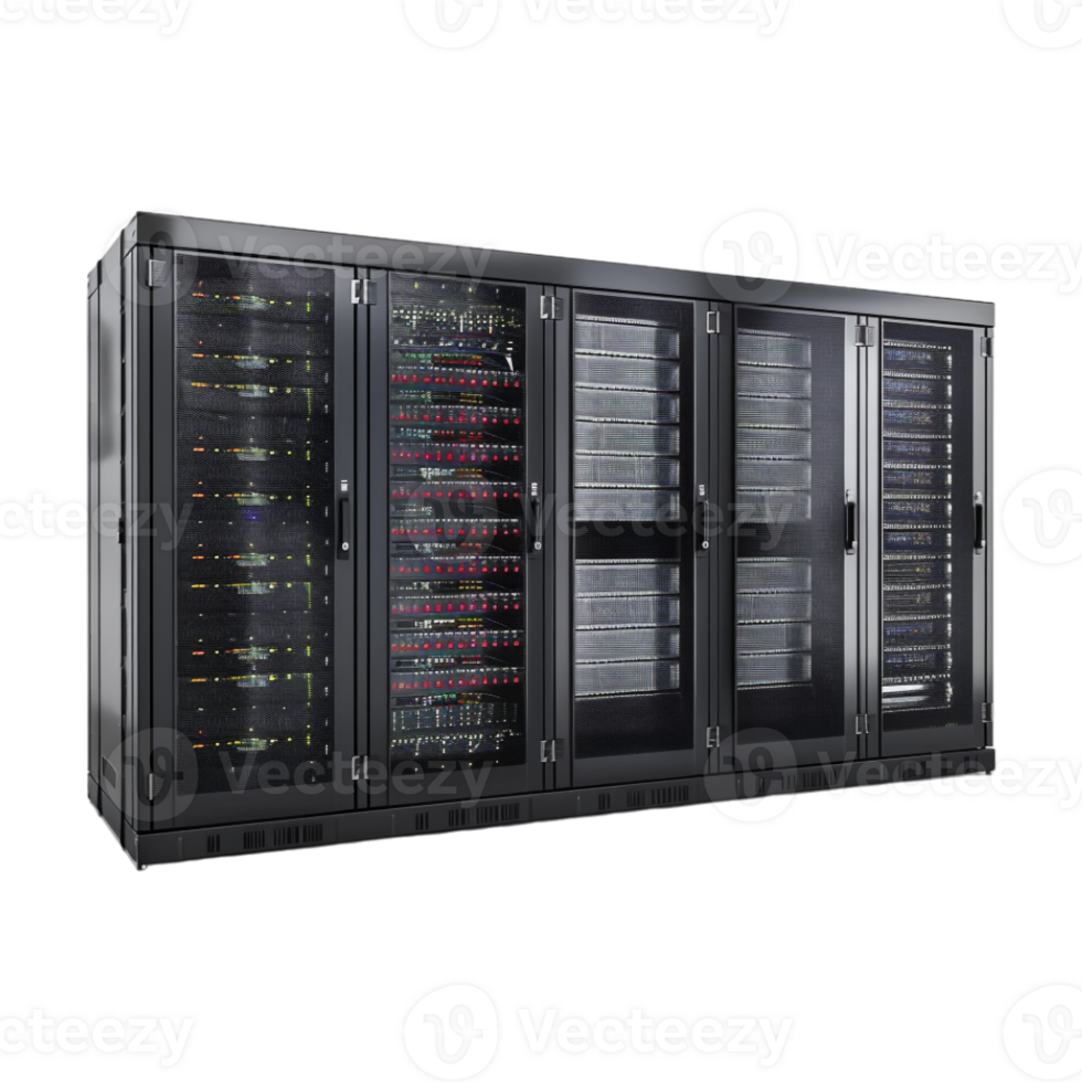 Server Rack in Data Center on Transparent Background png