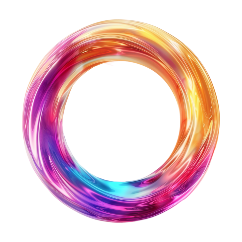 Neon Round Circle on Transparent Background png