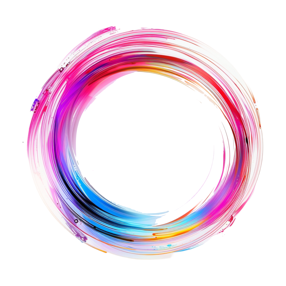 Neon Round Circle on Transparent Background png