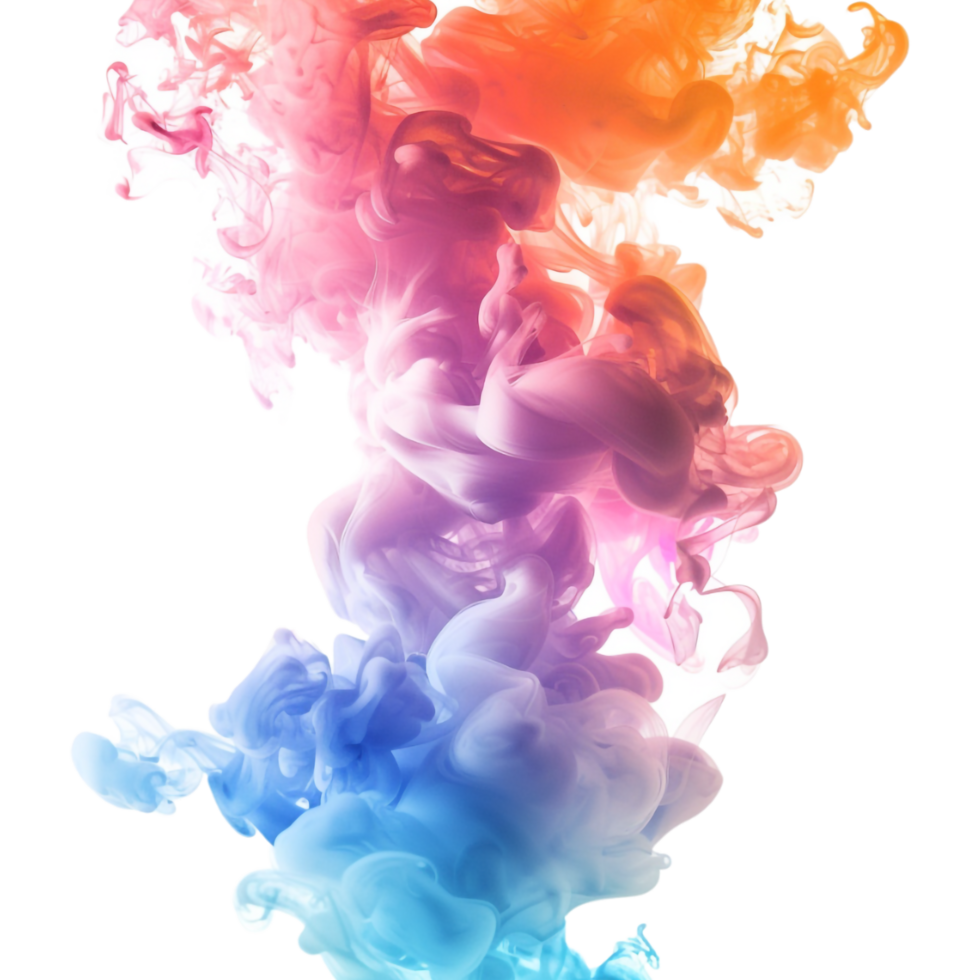 Colorful Smoke Cloud on Transparent Background png
