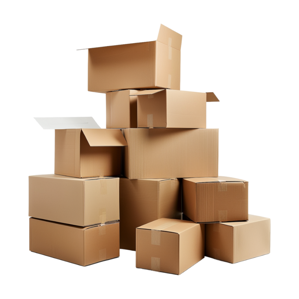 Boxes Stack for Delivery on Transparent Background png