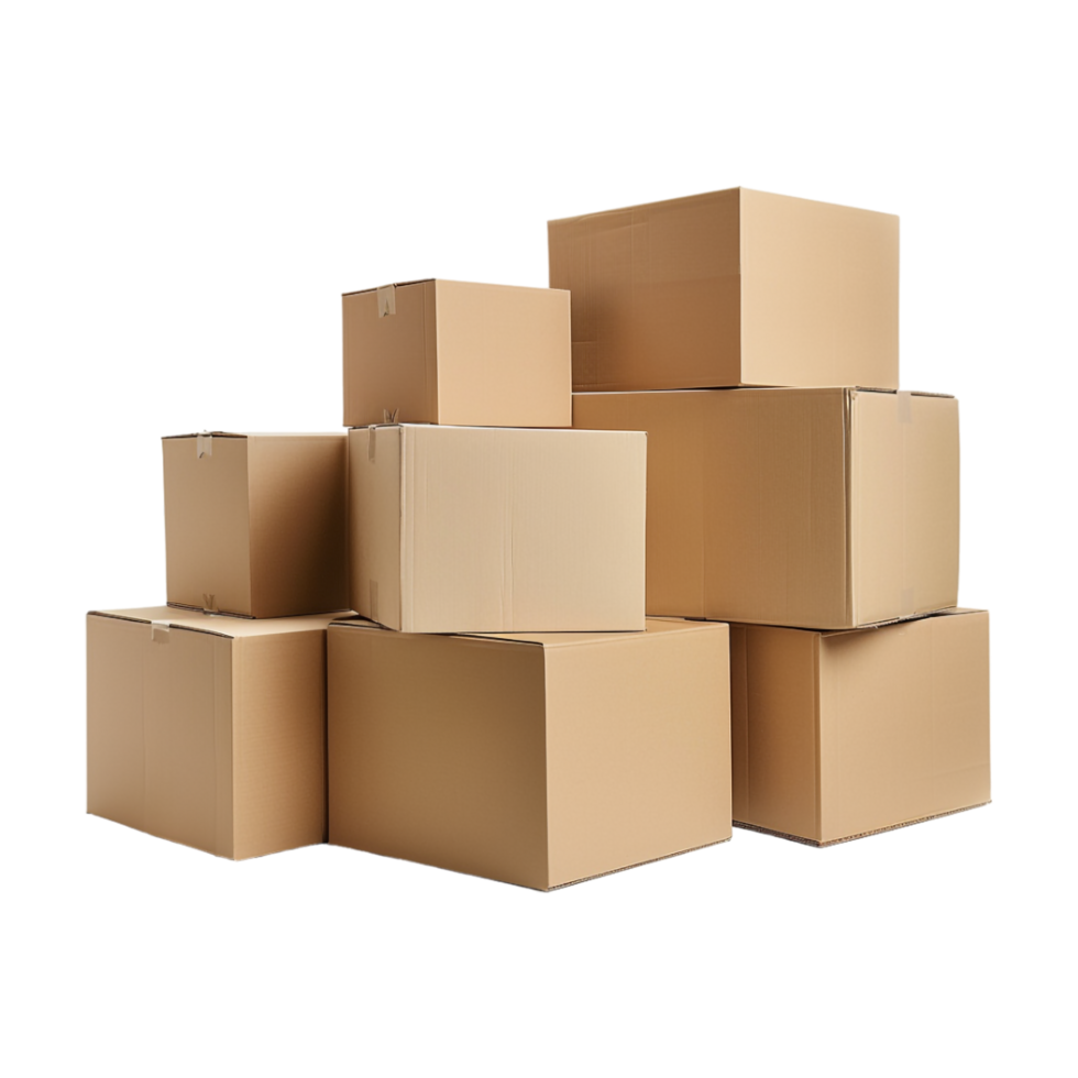 Boxes Stack for Delivery on Transparent Background png