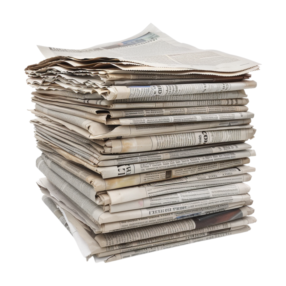 Stack of Old Papers on Transparent Background png