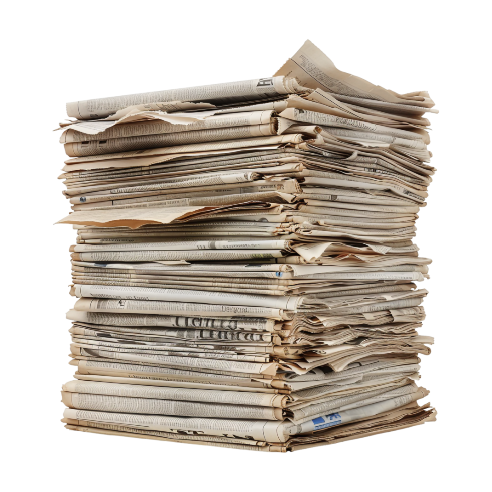 Stack of Old Papers on Transparent Background png
