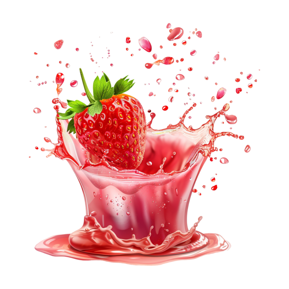 Strawberry Splash on Transparent Background png
