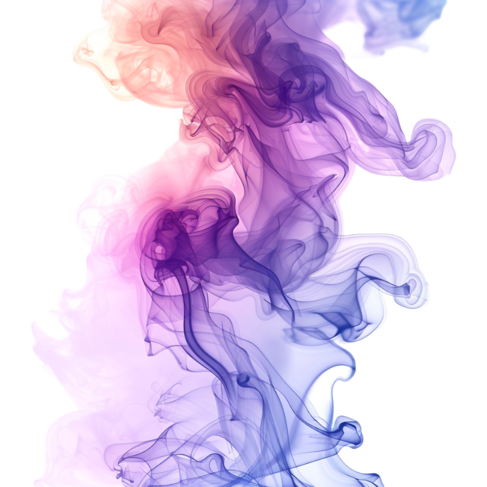 Colorful Smoke Cloud on Transparent Background png