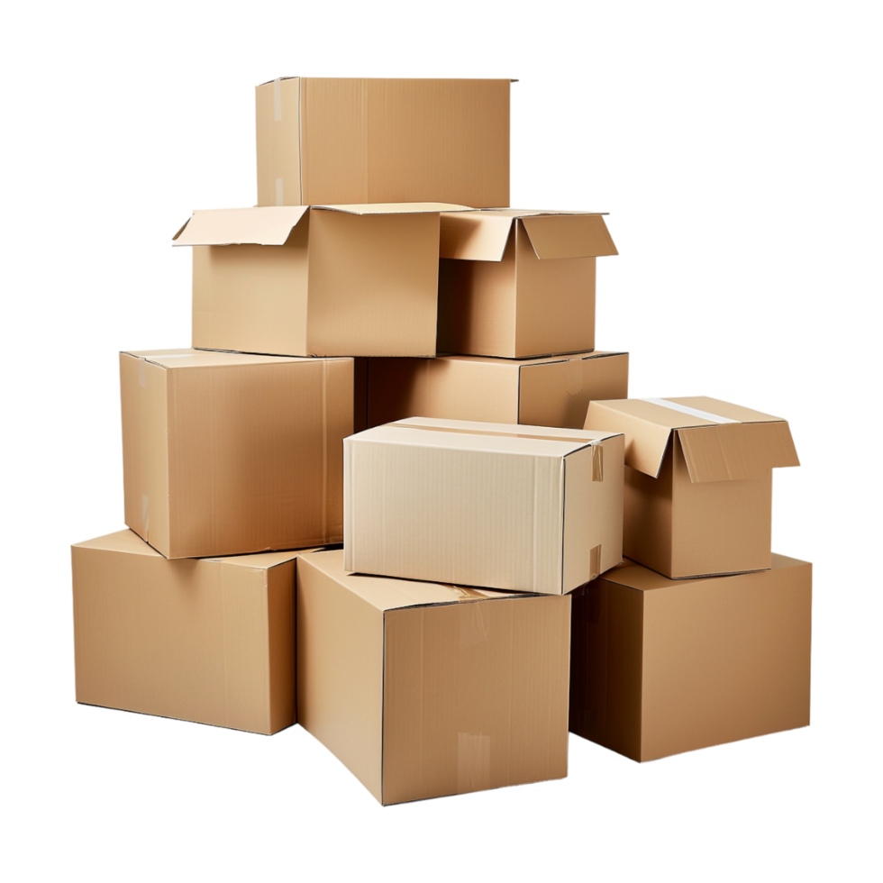 Boxes Stack for Delivery on Transparent Background png