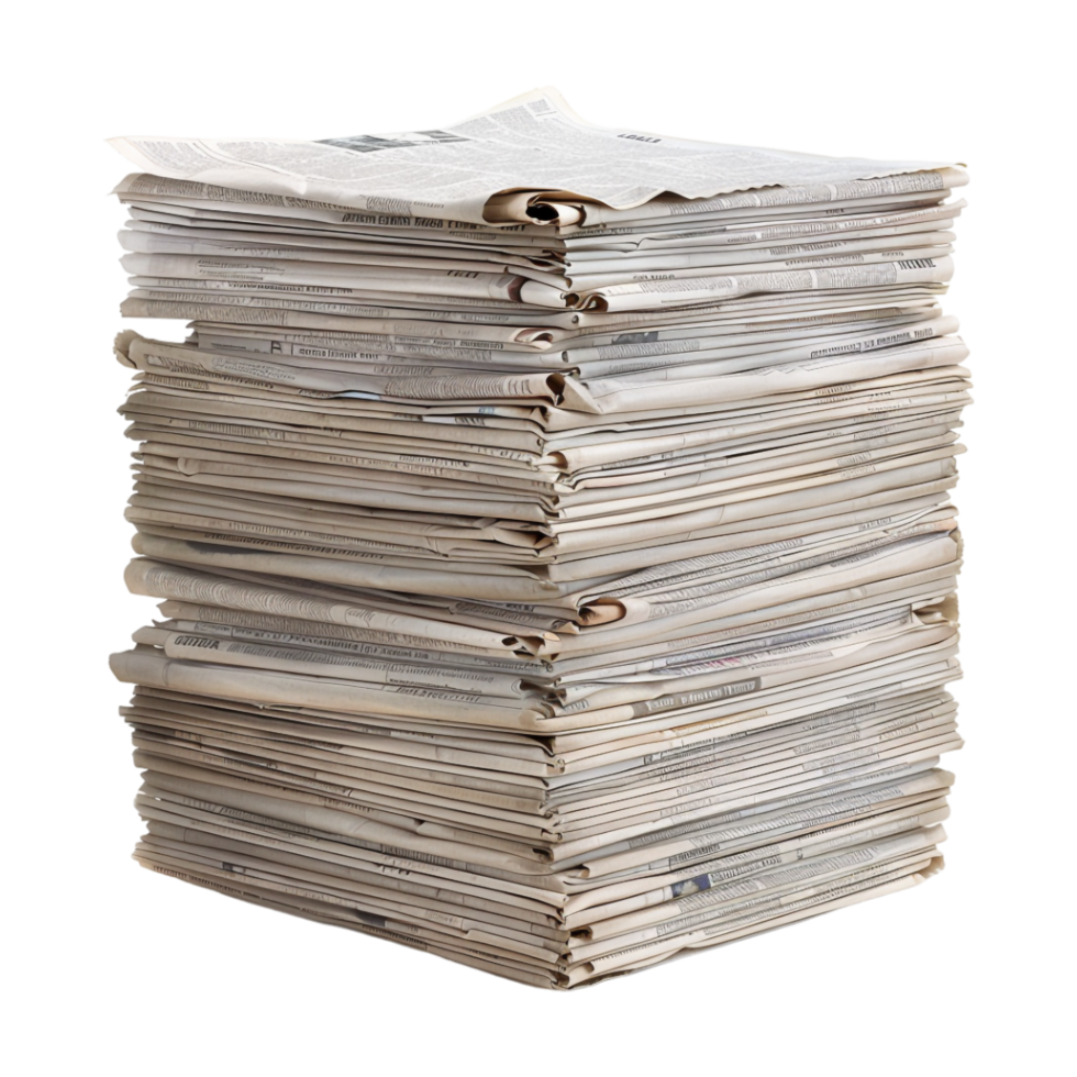 Stack of Old Papers on Transparent Background png