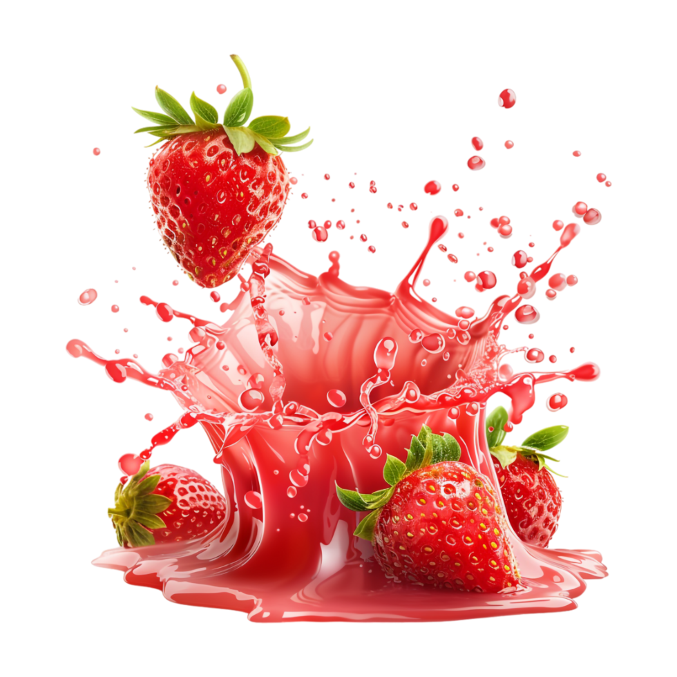 Strawberry Splash on Transparent Background png