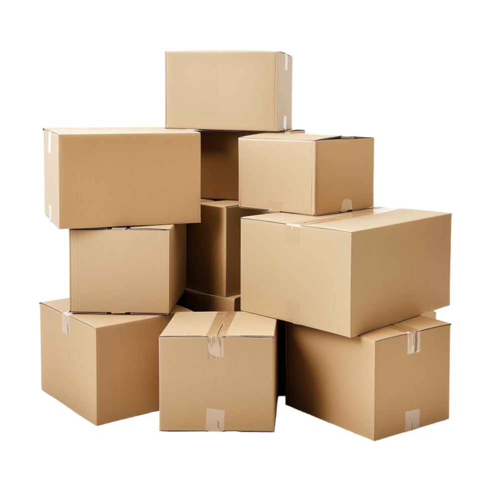 Boxes Stack for Delivery on Transparent Background png