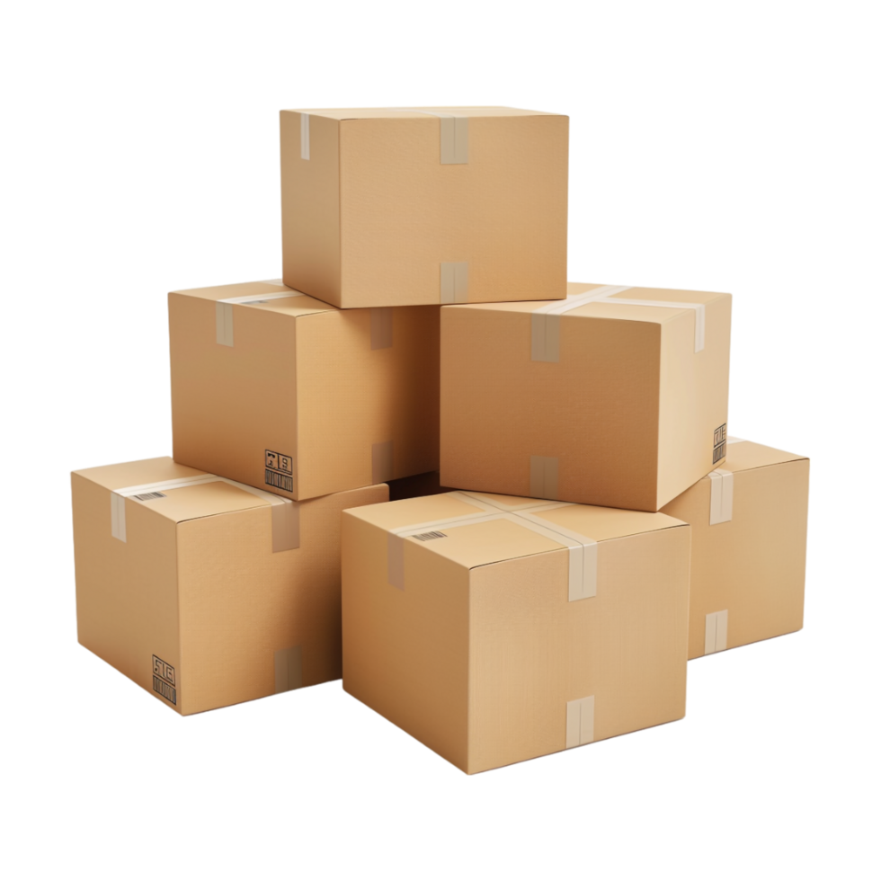 Boxes Stack for Delivery on Transparent Background png