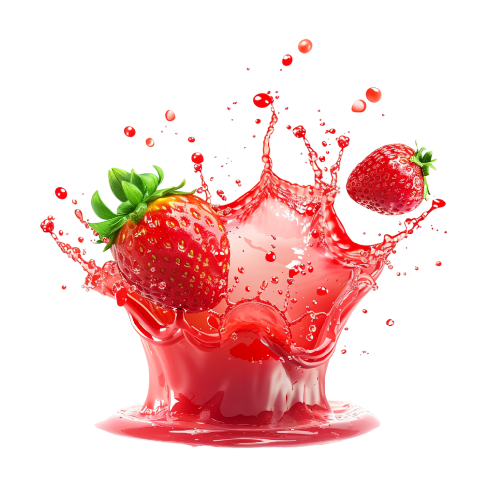 Strawberry Splash on Transparent Background png