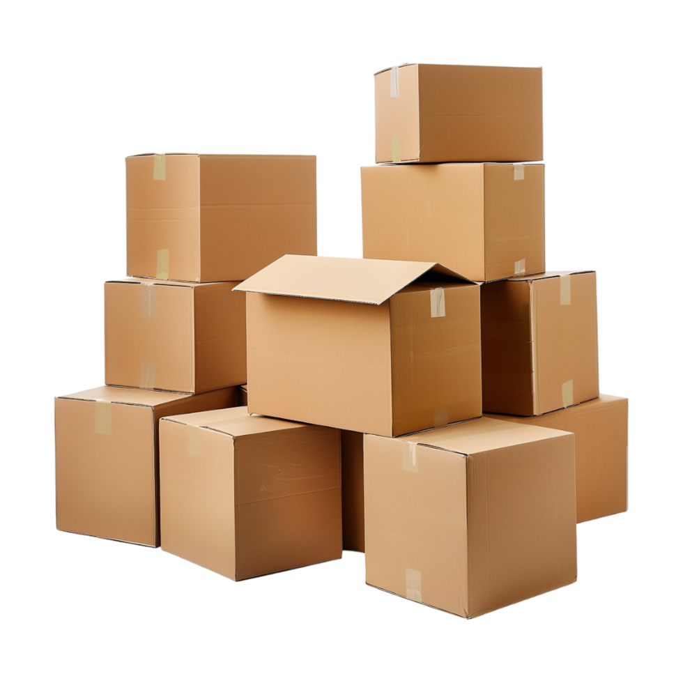 Boxes Stack for Delivery on Transparent Background png