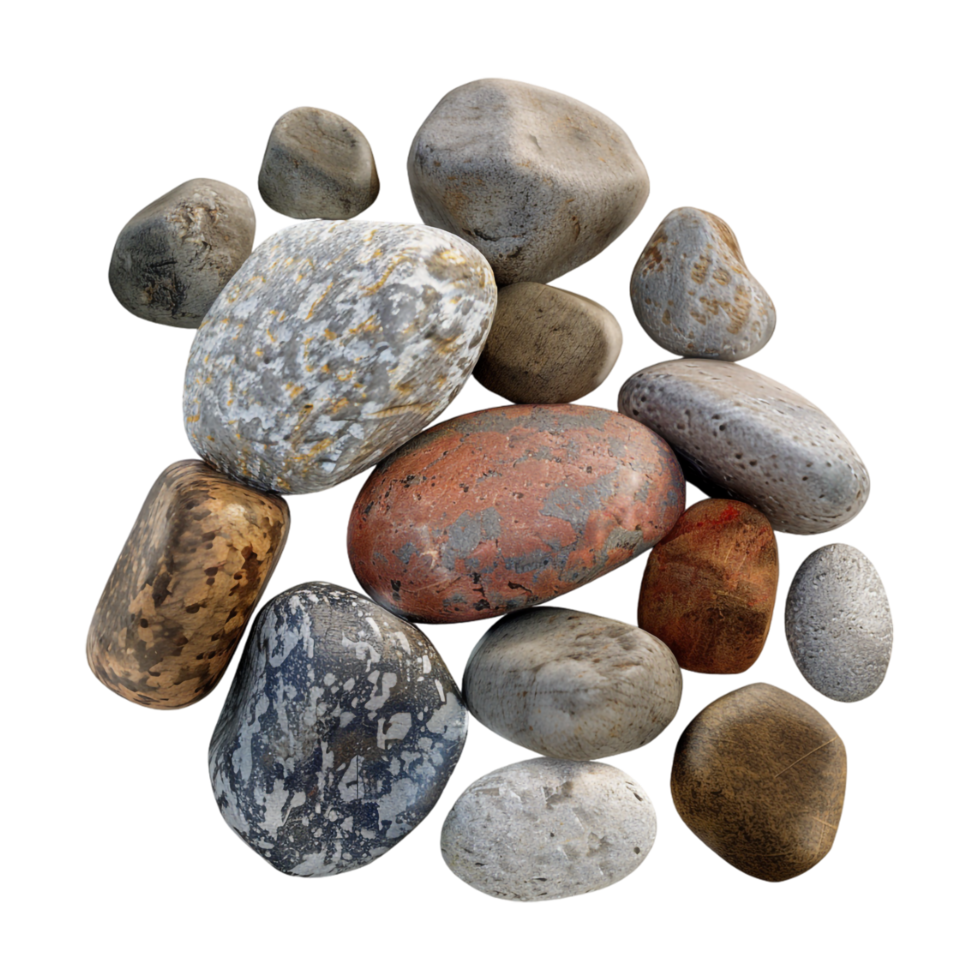 Ocean Stones on Transparent Background png
