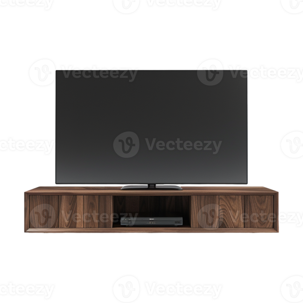LCD on Table in Living Room on Transparent Background png