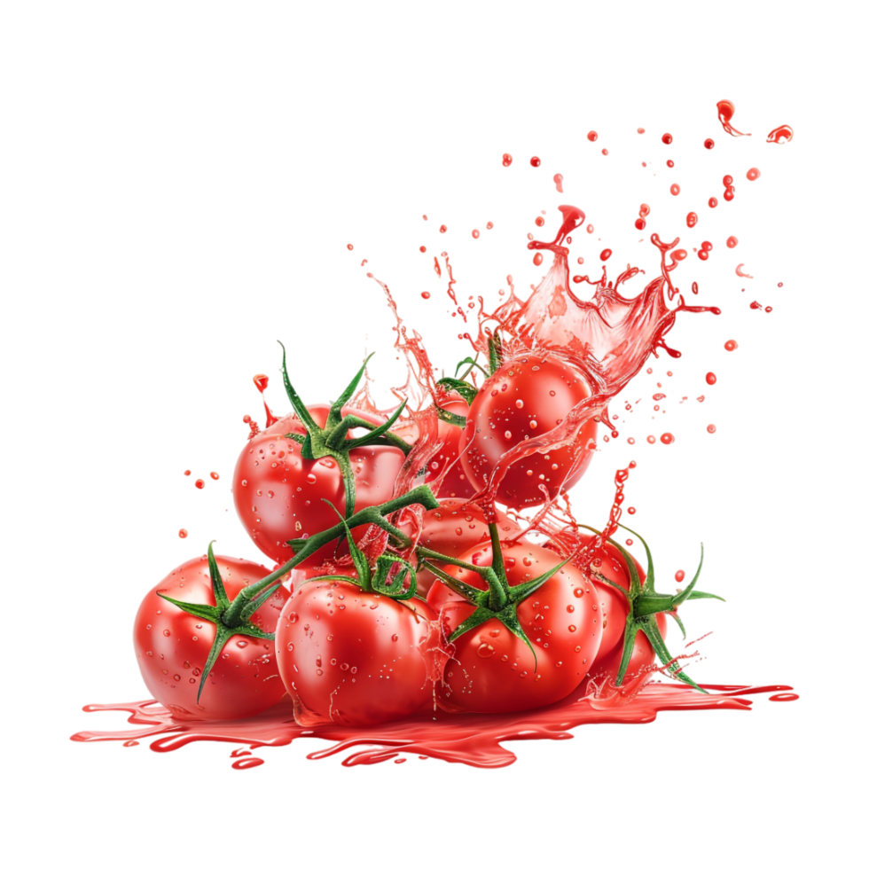 Tomato's Splash on Transparent Background png
