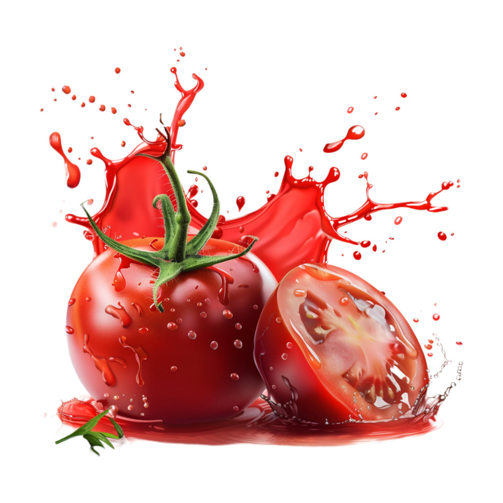Tomato's Splash on Transparent Background png