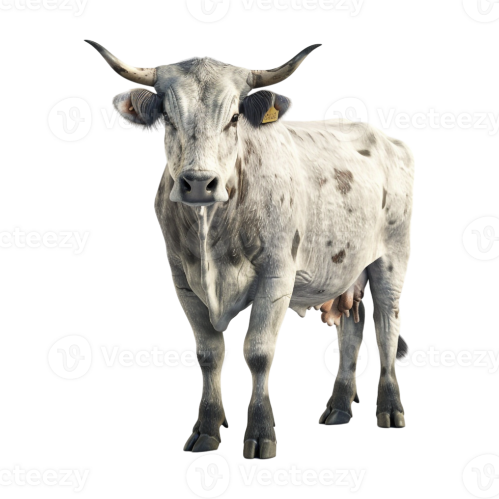 White Cow on Transparent Background png