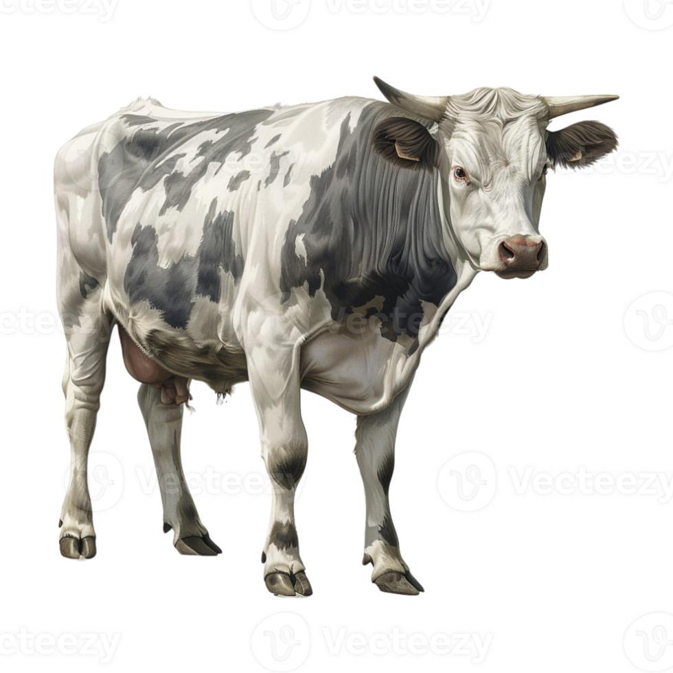 White Cow on Transparent Background png