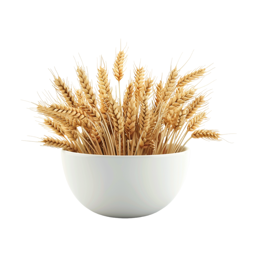 Wheat Grains in a Bowl on Transparent Background png