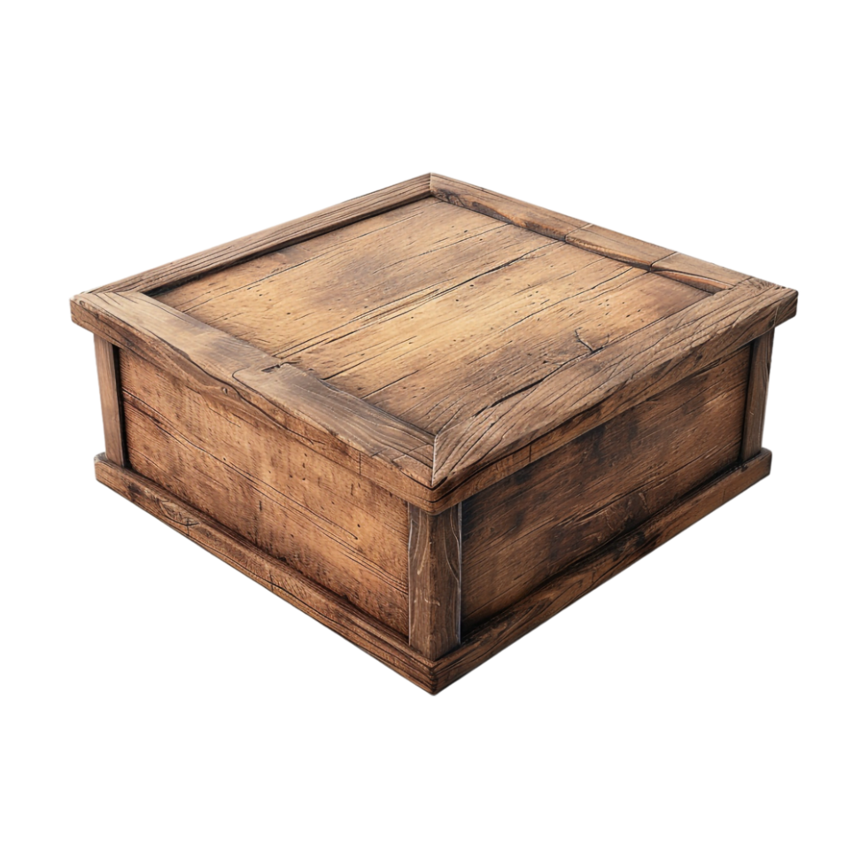 Wooden Blank Box on Transparent Background png