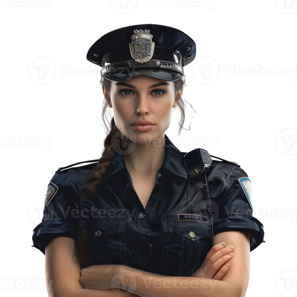 Woman Police Person on Transparent Background png