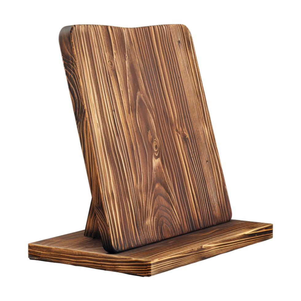 Wooden Menu Stand on Transparent Background png