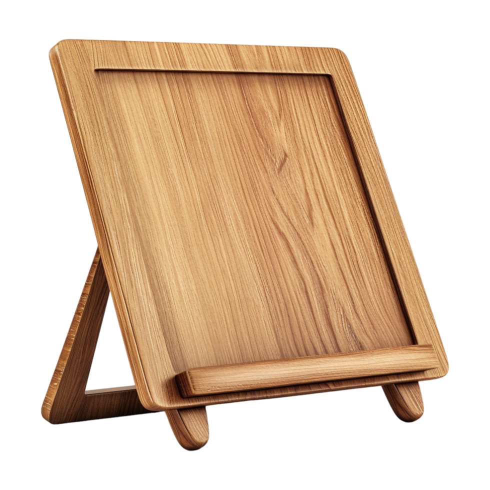 Wooden Menu Stand on Transparent Background png