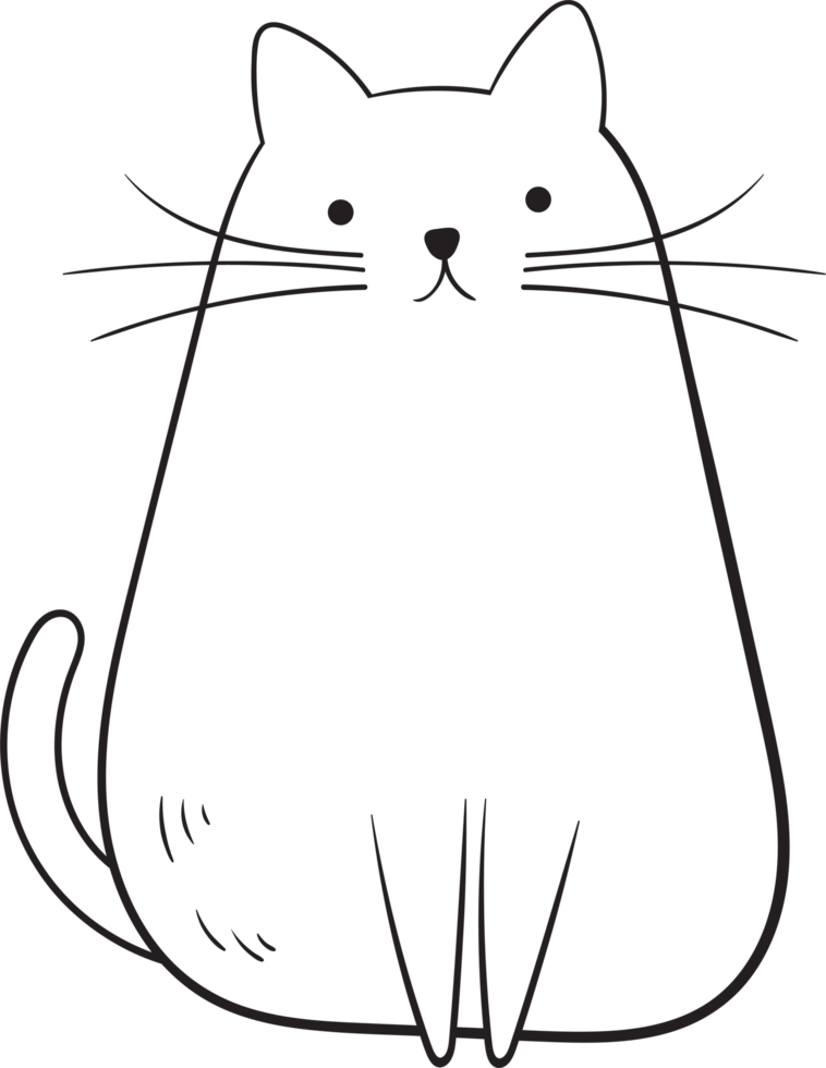 Cute cat drawing clipart design illustration png