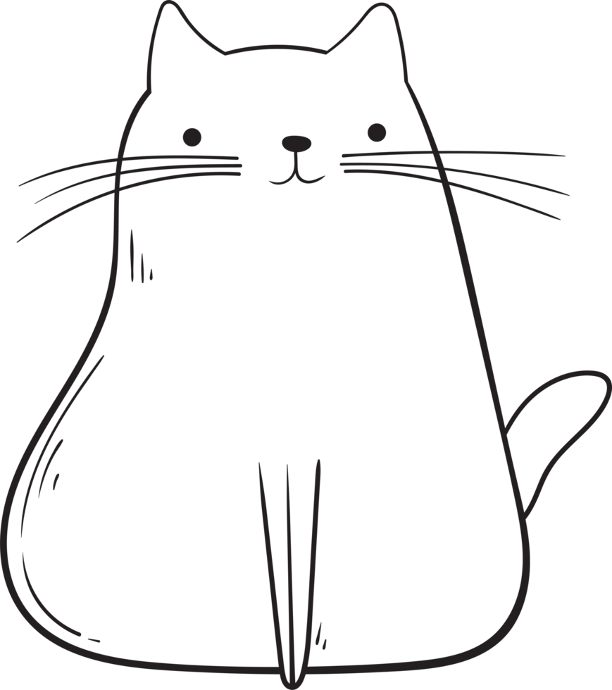 Cute cat drawing clipart design illustration png