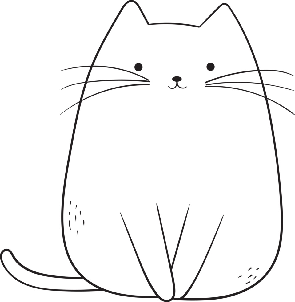 Cute cat drawing clipart design illustration png