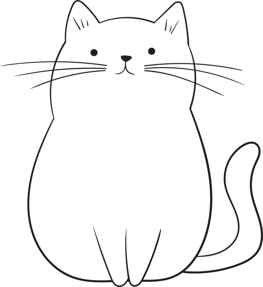 Cute cat drawing clipart design illustration png