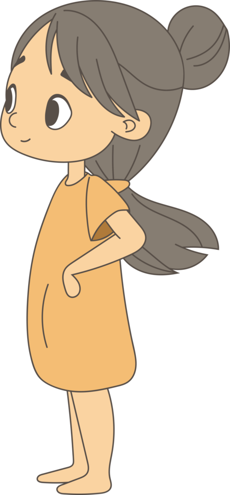Cute little girl clipart design illustration png