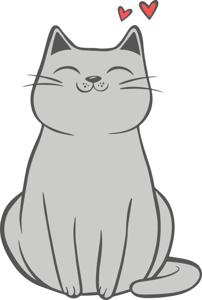 Cute cat drawing clipart design illustration png