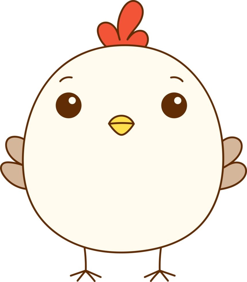 Cute chicken clipart design illustration png