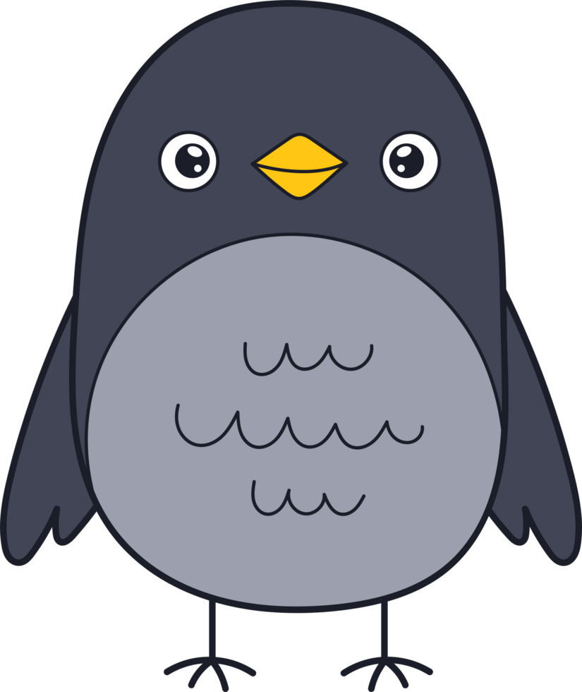 Cute crow clipart design illustration png