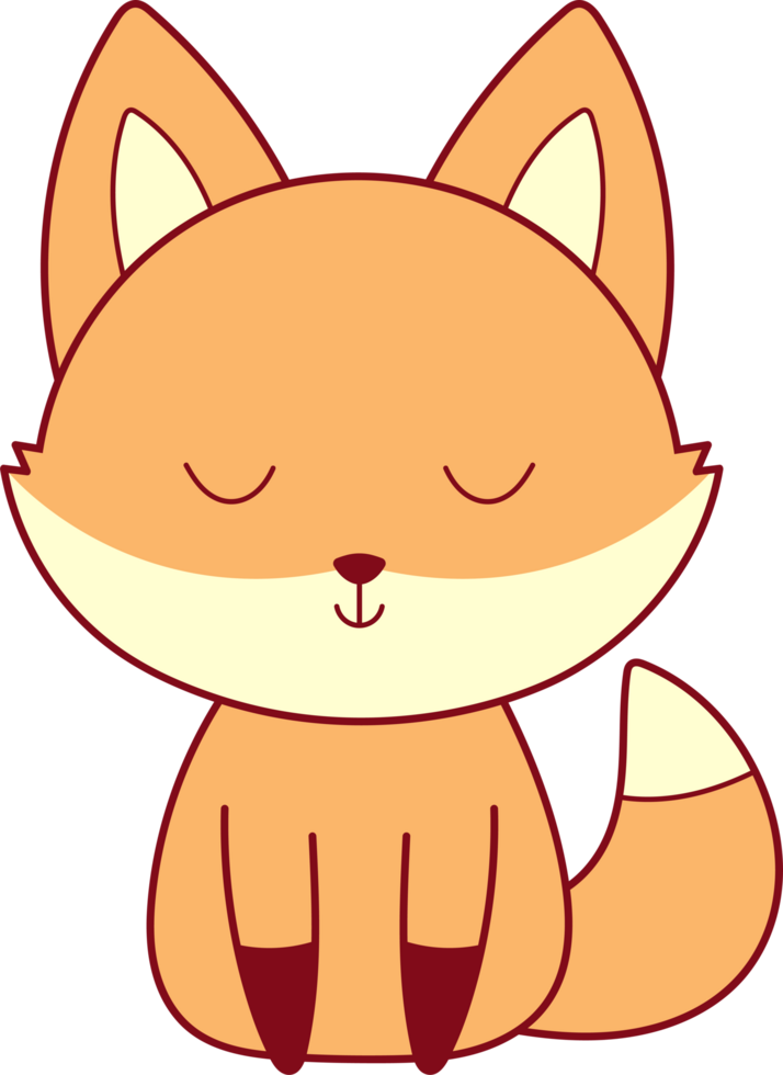 Cute fox clipart design illustration png