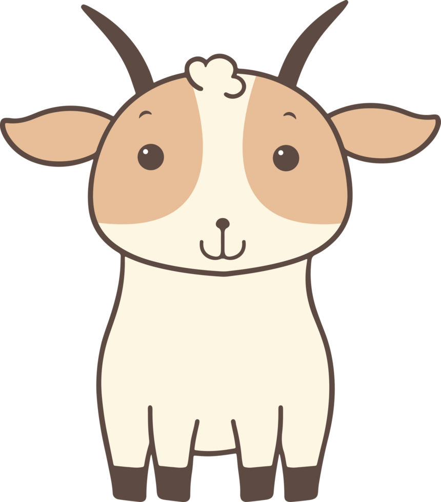 Cute goat clipart design illustration png