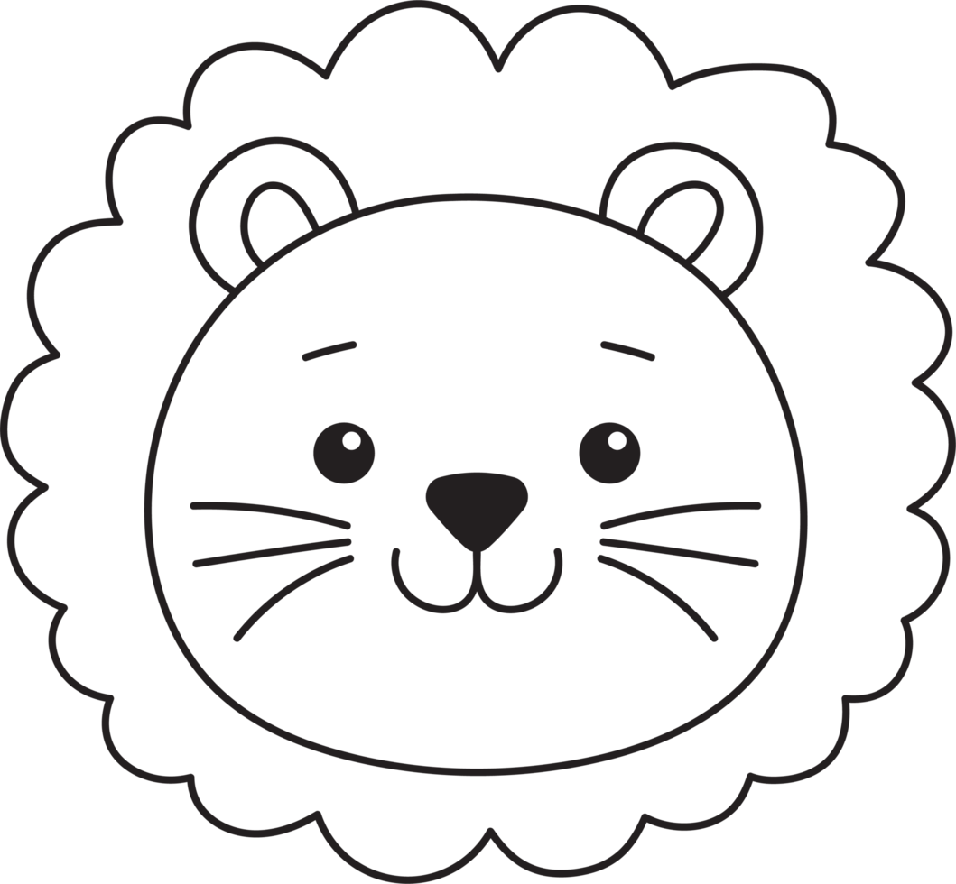 Cute lion clipart design illustration png