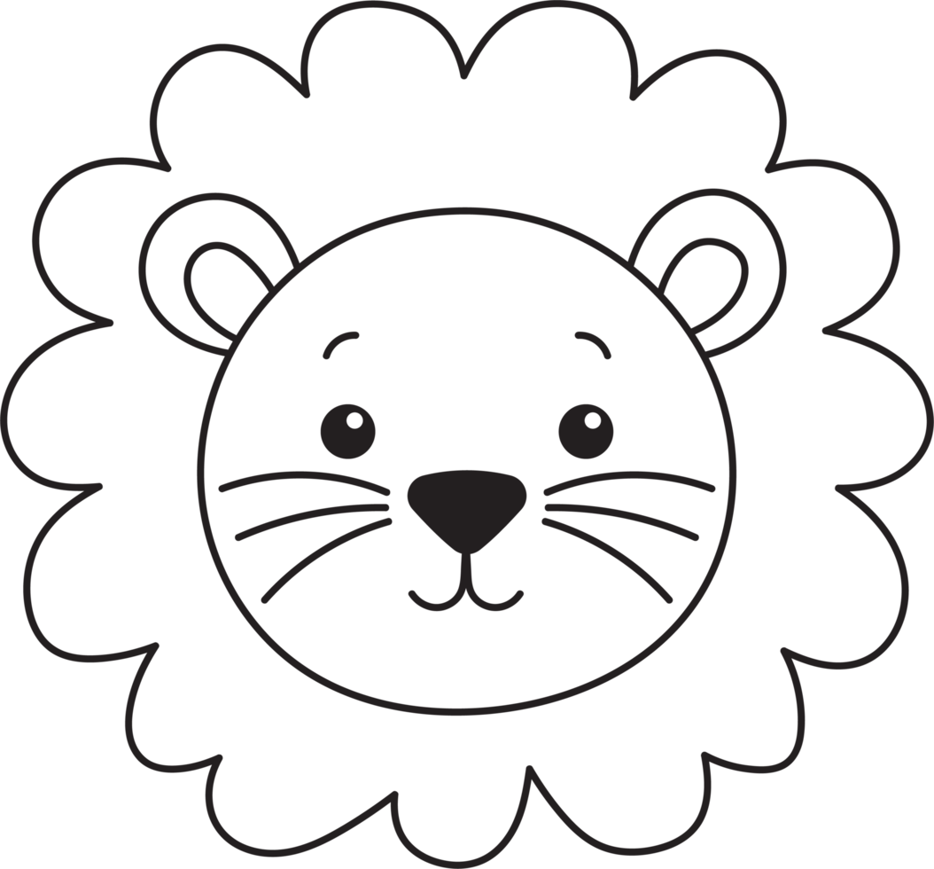 Cute lion clipart design illustration png