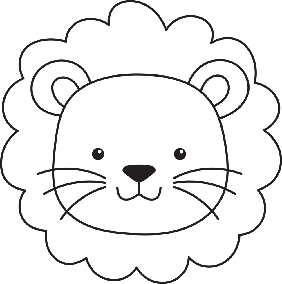 Cute lion clipart design illustration png