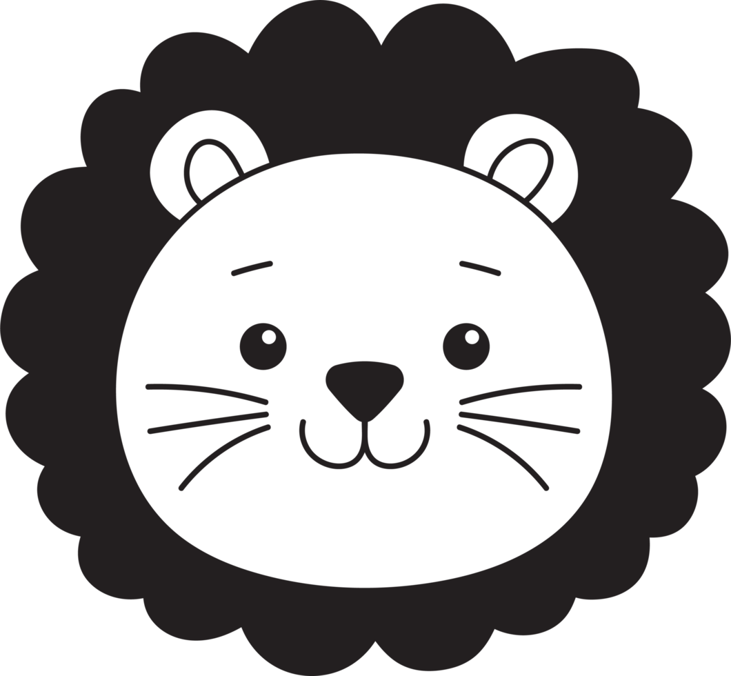 Cute lion clipart design illustration png
