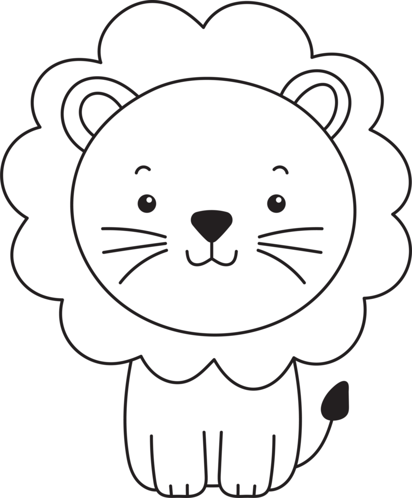 Cute lion clipart design illustration png