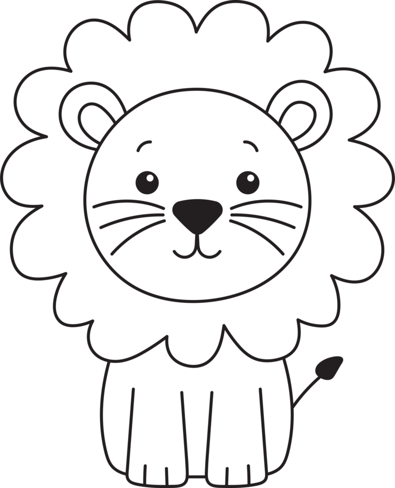 Cute lion clipart design illustration png